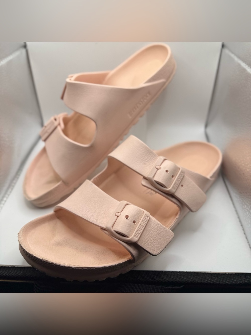 Birkenstock Women’s Arizona Dual-Strap Sandals in Pale Pink